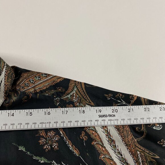 Vintage 90s Goouch Silk Shirt Men's Medium Paisley Abstract Baroque Long Sleeve - Picture 10 of 12